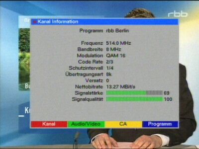 Falsche Regionalkennung in Schwerin
Falsche Regionalkennung für den rbb: Obwohl das rbb FS mit "Brandenburg aktuell", sagt der EPG: "Abendschau" ...
Schlüsselwörter: TV DVB-T Schwerin NDR