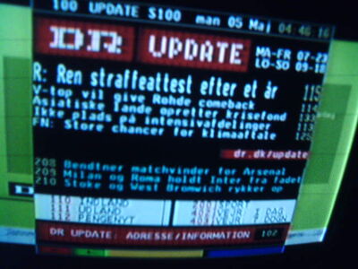 2008_05_05_HWI1_006.jpg
DR Update (VT), DIGI TV
Schlüsselwörter: TV Tropo Überreichweite DVB-T Dänemark Danmark DR Update Videotext Teletext