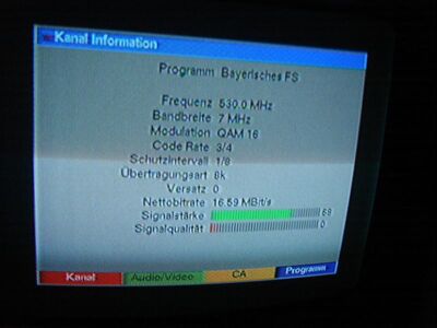 2009_01_26_PCH1_003.JPG
NDR Schleswig-Holstein, SFN SHS-Süd, K28. Was ist da los mit der Bitrate?
Schlüsselwörter: TV Tropo Überreichweite DVB-T Parameter Nettobitrate