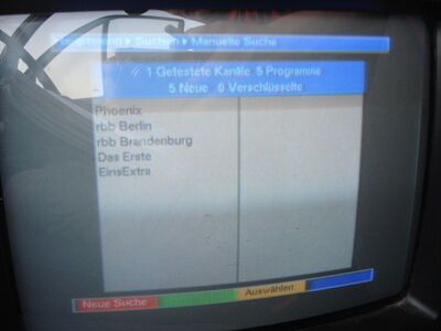2010_07_03_PCH1_001.JPG
Seltener Empfang: rbb Bouquet 1, SFN Berlin, K27 - setzt sich nur sehr selten gegen das ZDF-Bouquet aus dem Wendland auf diesem Kanal durch!
Schlüsselwörter: TV Tropo Überreichweite DVB-T Berlin RBB QRM K27