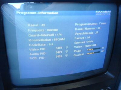 2013_05_01_PCH1_009.JPG
Auch im Mux 3 änderte sich etwas. U.a. wurde "The Voice" durch "7'eren" ersetzt. Leider ist dieser ebenfalls verschlüsselt
Schlüsselwörter: TV DX Tropo Überreichweite DVB-T DTT digital UHF Dänemark Boxer Danmark Mux3 7eren