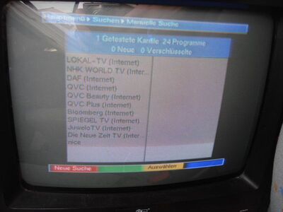 2014_10_11_PCH1_004.JPG
MABB Mux 3, SFN Berlin, K39. Neu in der Multithek: "Die neue Zeit TV". Kein weiteres DVB-T-Paket hat nun 24 Px-ID's, aber nur 7 Px sind "echt", die ID's der Multithek rufen lediglich Internet Streams ab
Schlüsselwörter: TV DX Tropo Überreichweite DVB-T DTT digital UHF Multithek MABB Mux3 Berlin K39