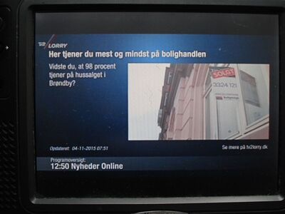 2015_11_04_PCH1_007.JPG
Erstmalig auf den Bildschirm gebracht:
"TV2/LORRY" (TV2-Regional-Px für København), DIGI TV 1 København, SFN Storkøbenhavn, K53
Schlüsselwörter: TV DX Tropo Überreichweite DVB-T DTT digital UHF Dänemark Danmark Boxer Mux3 Lorry København K54 Erstempfang