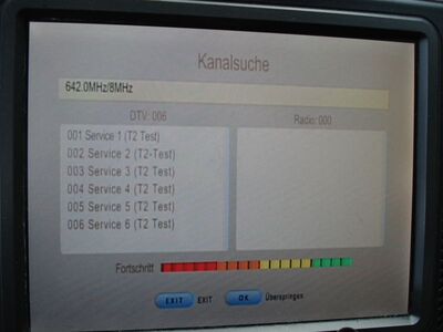 2016_03_04_PCH1_010.JPG
Manueller Suchlauf K42 beim "TS 6800 HEVC". Sobald der komplette Kanal abgesucht ist, wird dieser gespeichert und der Rx. kehrt in den Normalzuistand zurück. Also Beeilung beim Fotografieren der Liste.
Schlüsselwörter: TV DX Tropo Überreichweite DVB-T DTT digital UHF DVB-T2 HEVC Berlin K42 Telesystem 6800 TS6800