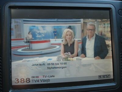 2016_05_12_PCH1_015.JPG
TV 4 Växjö, DTT Nät 2 Växjö/Sydöst, Vislanda 1 (Nydala), K50
Schlüsselwörter: TV DX DVB-T Tropo Überreichweite Schweden Sverige TV4 Växjö DTT Nät2 Vislanda K50 FTA