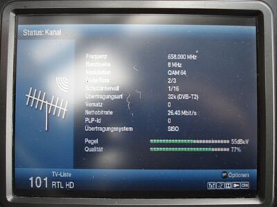 2016_08_18_PCH1_002.JPG
Sendeparameter des freenet DVB-T2 Pilotmux, SFN Hamburg, K44. Spätestens bis zum Regelbetrieb am 29.03.2017 wird dieses SFN auf den raum Lüneck erweitert
Schlüsselwörter: TV DX Tropo Überreichweite DVB-T2 DTT digital UHF freenet Pilotmux Irdeto Hamburg K44