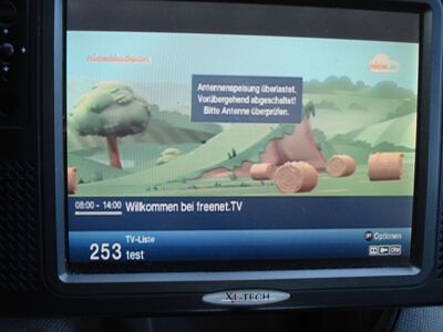 2017_04_10_PCH1_004.JPG
Auf "test" im freenet.TV 3 läuft seit heute anstelle des testbildes "Nickelodeon HD", welcher in selbem Mux bereits regulär sendet.
(SFN Berlin, K42).
Schlüsselwörter: TV DX Tropo Überreichweite DVB-T2 HEVC DTT digital UHF freenet.TV3 Berlin K42 test Nickelodeon