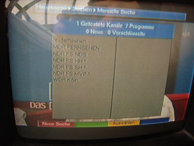 2008_07_09_PCH2_001.JPG
Die momentane Zusammenstellung des NDR-Niedersachsen-Bouquets, SFN NDS-Nordost, K58. Der "Fußball-EM-Sonderservice" ist wieder verschwunden ...
Schlüsselwörter: TV DVB-T NDR Niedersachsen