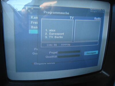 2013_03_06_PCH2_013.JPG
MABB Mux 2, SFN Berlin, K56: Auch der Maximum T-1300 hilft hier nicht weiter, auch er kann iMusic1 nicht mehr finden :-(
Schlüsselwörter: TV DX DVB-T DTT digital Berlin MABB Mux2 K56 iMusic Abschaltung Maximum T-1300