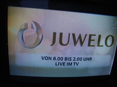 2015_02_12_PCH2_001.JPG
"Juwelo", Homeshopping-Px im MABB Boquet 4, SFN Berlin, K59
Schlüsselwörter: TV DX Tropo Überreichweite DVB-T DTT digital UHF Juwelo Homeshopping MABB Mux4 Berlin K59